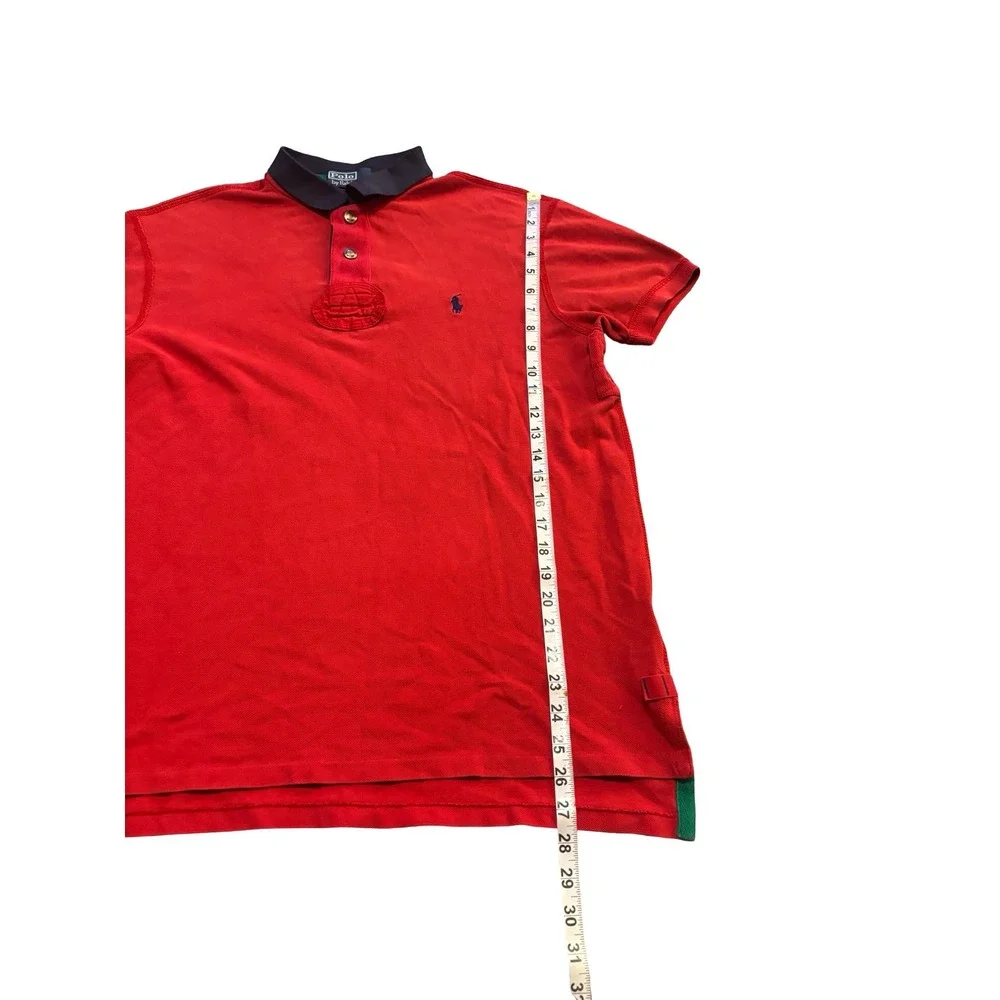 Polo Ralph Lauren Mens Red Polo Shirt Indian Canoe Kayak Club Patch Large
